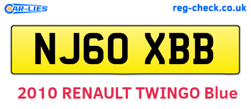 NJ60XBB are the vehicle registration plates.