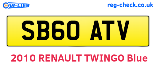 SB60ATV are the vehicle registration plates.