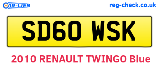 SD60WSK are the vehicle registration plates.