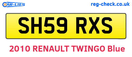 SH59RXS are the vehicle registration plates.