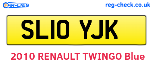 SL10YJK are the vehicle registration plates.