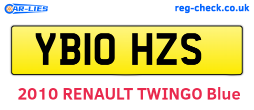 YB10HZS are the vehicle registration plates.