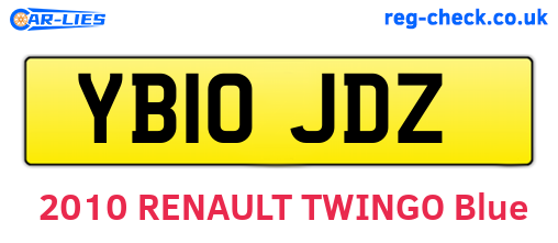 YB10JDZ are the vehicle registration plates.