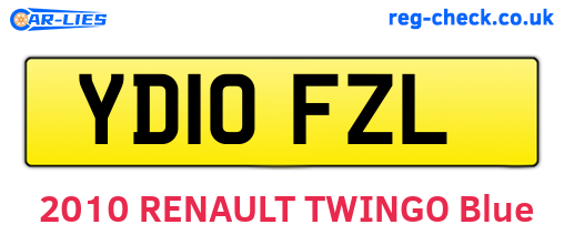 YD10FZL are the vehicle registration plates.