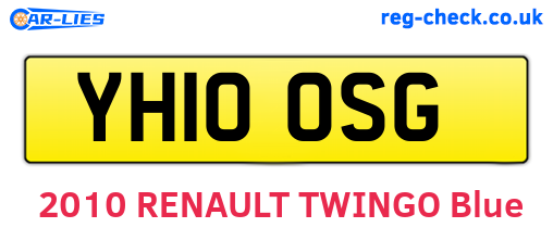 YH10OSG are the vehicle registration plates.