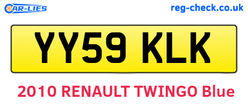 YY59KLK are the vehicle registration plates.