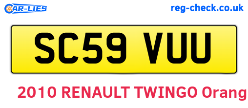 SC59VUU are the vehicle registration plates.
