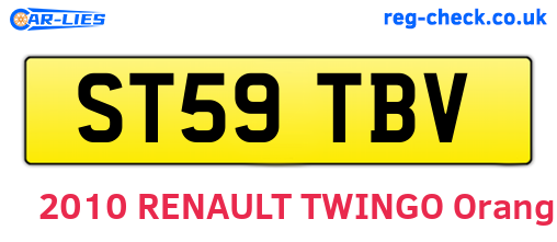 ST59TBV are the vehicle registration plates.