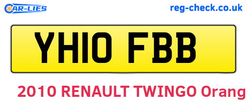 YH10FBB are the vehicle registration plates.