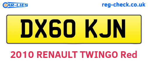 DX60KJN are the vehicle registration plates.