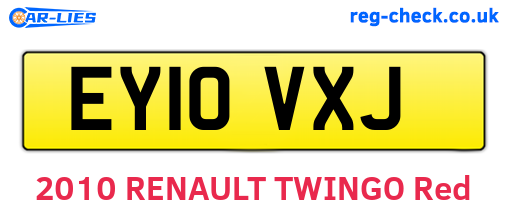 EY10VXJ are the vehicle registration plates.