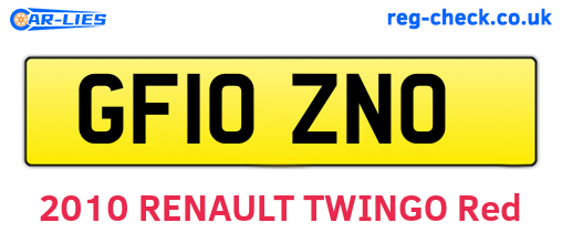 GF10ZNO are the vehicle registration plates.
