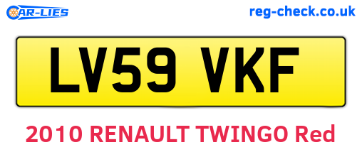 LV59VKF are the vehicle registration plates.
