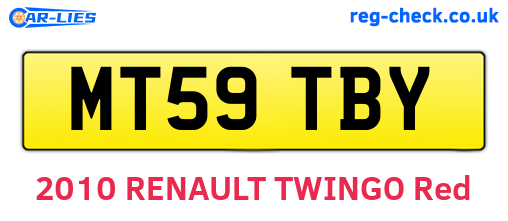 MT59TBY are the vehicle registration plates.