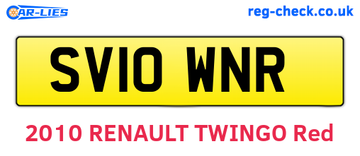 SV10WNR are the vehicle registration plates.