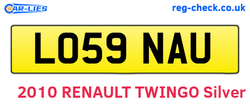 LO59NAU are the vehicle registration plates.