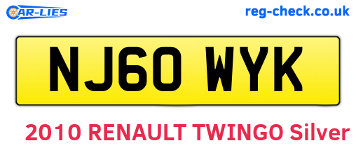NJ60WYK are the vehicle registration plates.