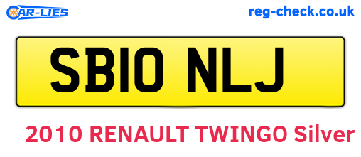 SB10NLJ are the vehicle registration plates.