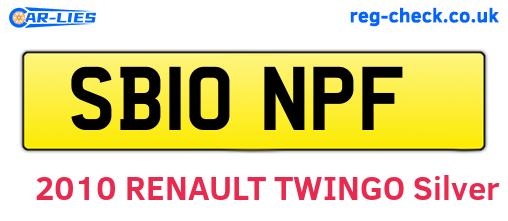 SB10NPF are the vehicle registration plates.