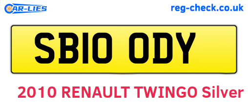 SB10ODY are the vehicle registration plates.