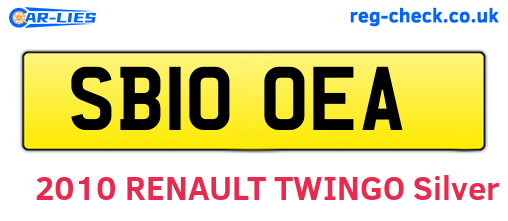 SB10OEA are the vehicle registration plates.