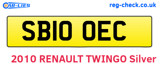 SB10OEC are the vehicle registration plates.