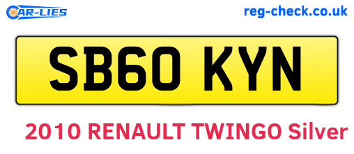 SB60KYN are the vehicle registration plates.