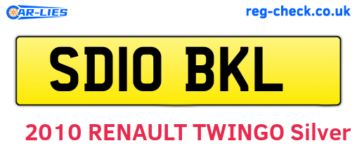 SD10BKL are the vehicle registration plates.