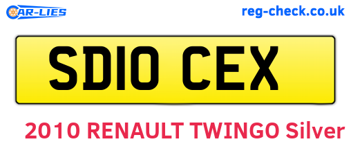 SD10CEX are the vehicle registration plates.
