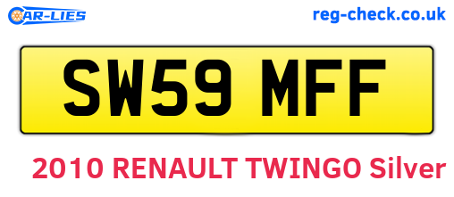 SW59MFF are the vehicle registration plates.