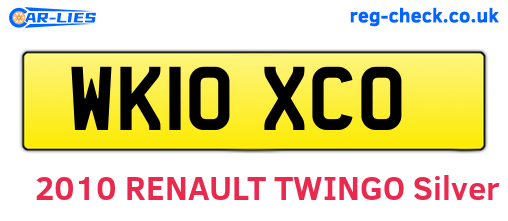 WK10XCO are the vehicle registration plates.