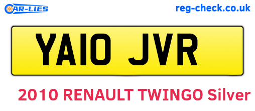 YA10JVR are the vehicle registration plates.