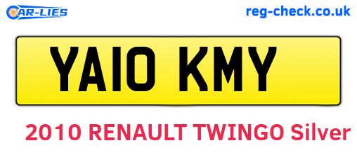 YA10KMY are the vehicle registration plates.