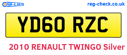 YD60RZC are the vehicle registration plates.