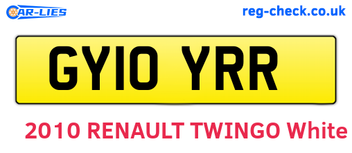GY10YRR are the vehicle registration plates.