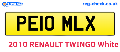 PE10MLX are the vehicle registration plates.
