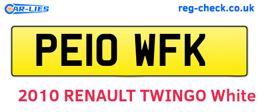 PE10WFK are the vehicle registration plates.