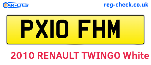 PX10FHM are the vehicle registration plates.