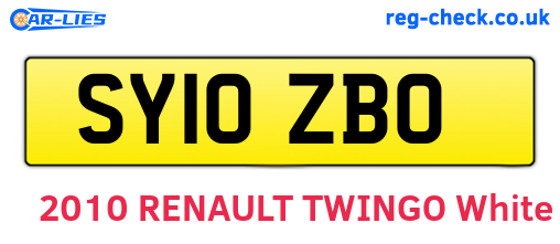 SY10ZBO are the vehicle registration plates.