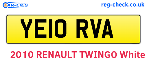 YE10RVA are the vehicle registration plates.