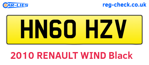 HN60HZV are the vehicle registration plates.