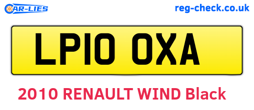 LP10OXA are the vehicle registration plates.