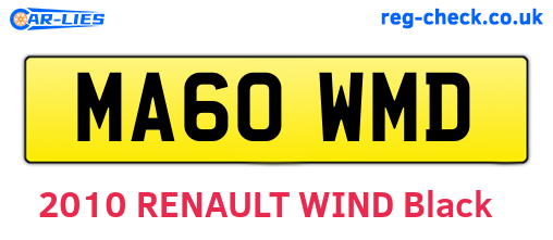MA60WMD are the vehicle registration plates.