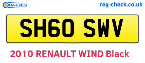 SH60SWV are the vehicle registration plates.