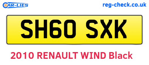 SH60SXK are the vehicle registration plates.