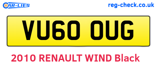 VU60OUG are the vehicle registration plates.