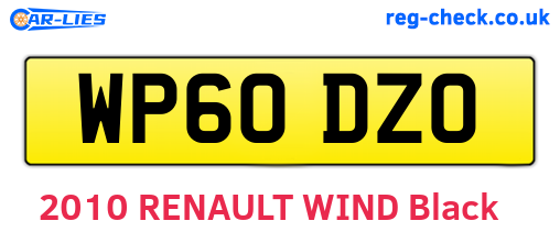 WP60DZO are the vehicle registration plates.