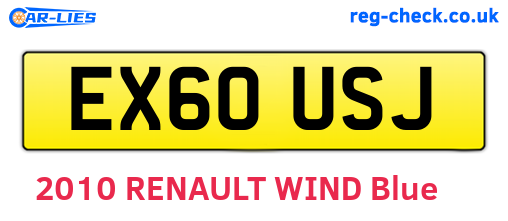 EX60USJ are the vehicle registration plates.