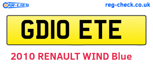 GD10ETE are the vehicle registration plates.