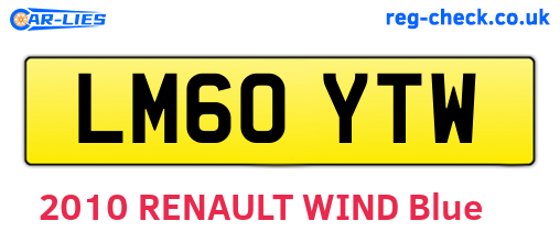LM60YTW are the vehicle registration plates.